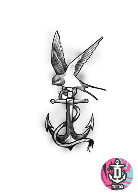 How To Draw A Swallow And Anchor Tattoo