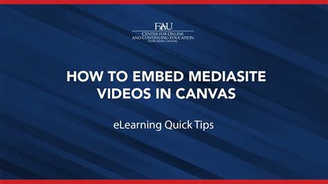 How To Embed Mediasite Videos In Canvas How To Embed Mediasite Videos In Canvas