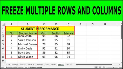 How To Freeze Multiple Rows And Or Columns In Excel Using Freeze Panes How To Freeze Rows In