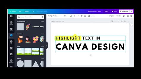 How To Highlight Text In Canva Step By Step Youtube