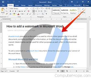 Add Watermark in Word