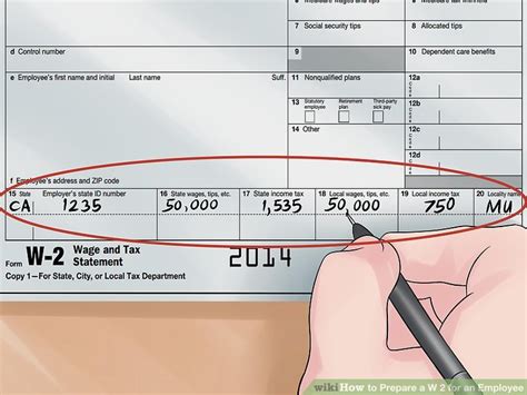 How To Prepare A W 2 For An Employee With Pictures Wikihow