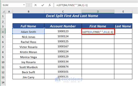 How To Split First And Last Name In Excel 6 Easy Ways Exceldemy