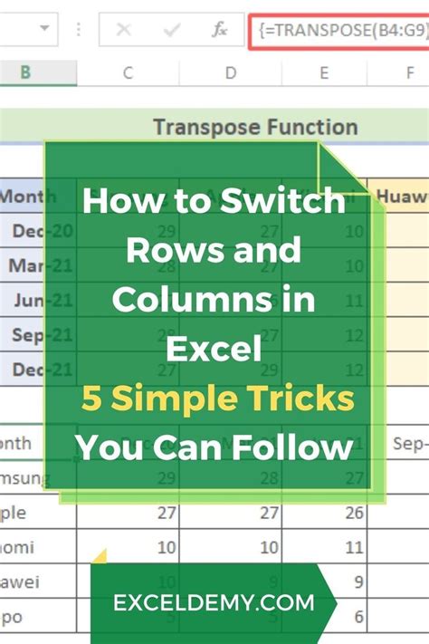 How To Switch Rows And Columns In Excel 5 Methods Excel Workbook Template Column