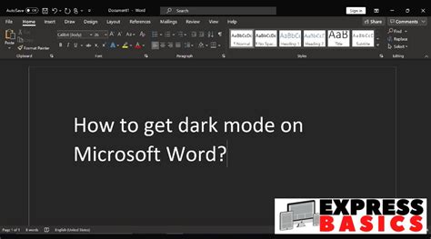 I Only Use Microsoft Word In Dark Mode Here Amp 39 S How You Can Too