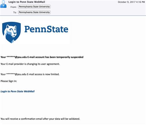 Important Check Your Penn State Email Or Login To Penn State Webmail Stop Phishing Scams