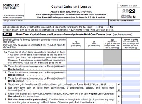Irs Schedule D Tax Worksheet Guide Step By Step Instructions