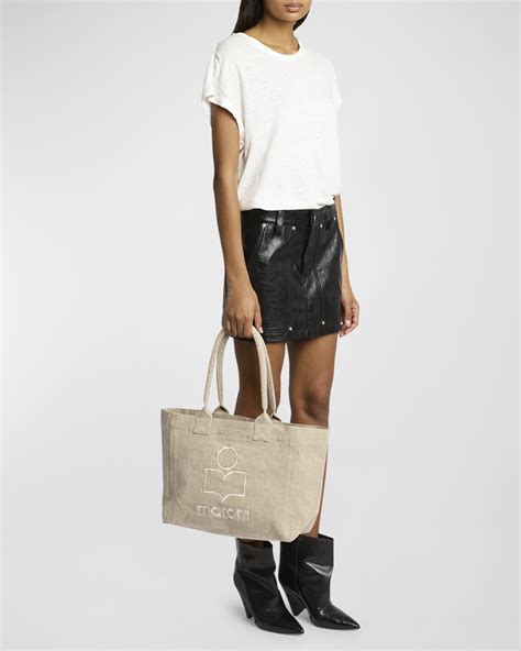 Isabel Marant Yenky Zip Canvas Cotton Tote Bag Neiman Marcus