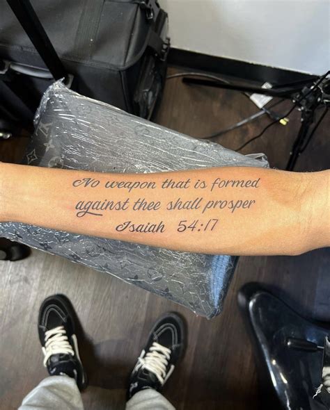 Isaiah 54 17 Tattoo Bible Verse Tattoos Scripture Tattoos Isaiah 54 17 Tattoo