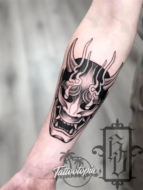Japanese Style Oni Mask Tattoo Design Tattoo Tattooartist Tattooshop Abilenetexas