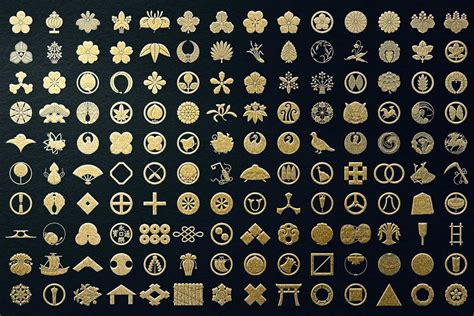 Japanese Symbol Ideas Kamon Patten Kanji Hiragana Santen Design