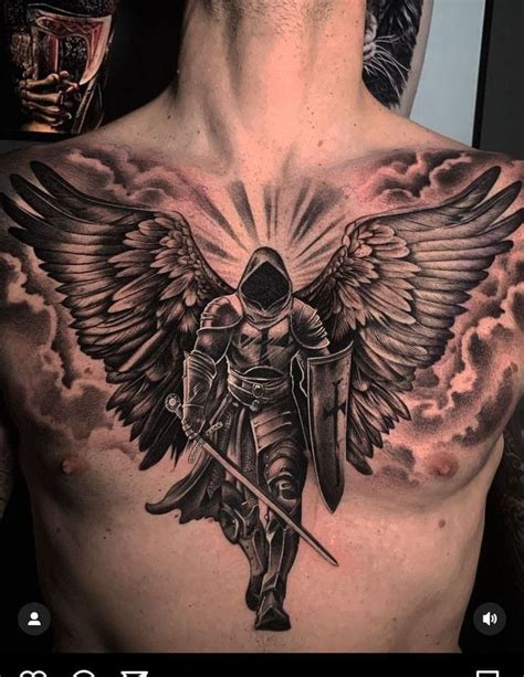 Jeremy Did This Awesome Sketch Style Guardian Angel Chest Piece For Shaun Last Week He Only Has A Few Dates Left This Year So Hit Us Up With Your Ideas And You