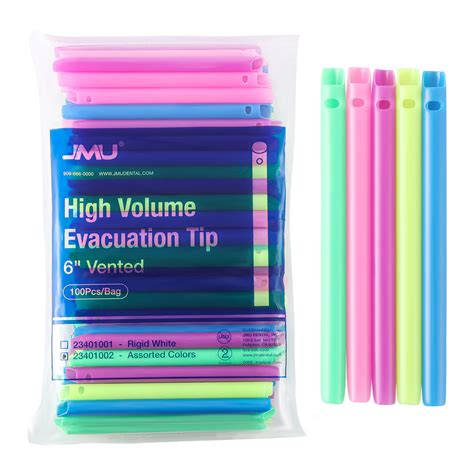 Jmu High Volume Evacuation Tips Assorted Colors 100Pcs Bag Jmu Dental