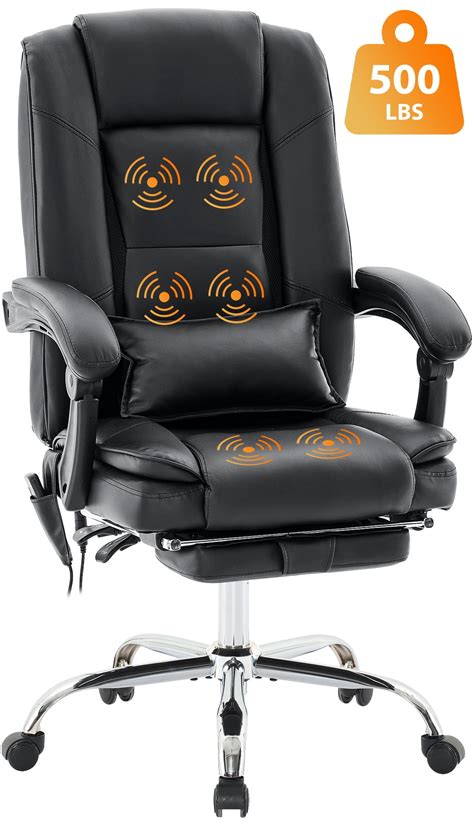 Jonpony Big And Tall 500Lbs Reclining Office Desk Chair Oversized Heavy Duty Executive Chairs