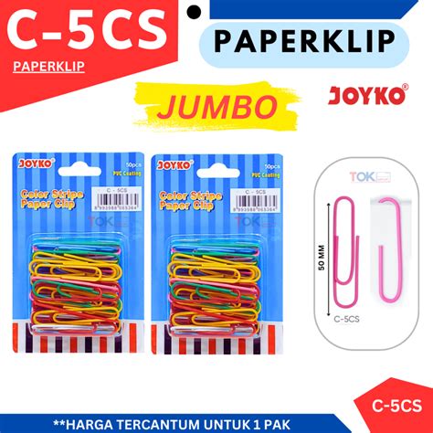 Jual Klip Kertas Warna Besar 5 Cm 50 Mm Joyko C 5Cs Color Mix Jumbo Paper Clips Clip No 5 Shopee Indonesia