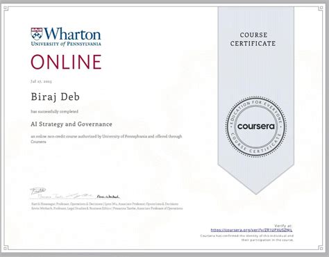 Just Completed The Ai Strategy And Governance Course From Wharton University Of Pennsylvania