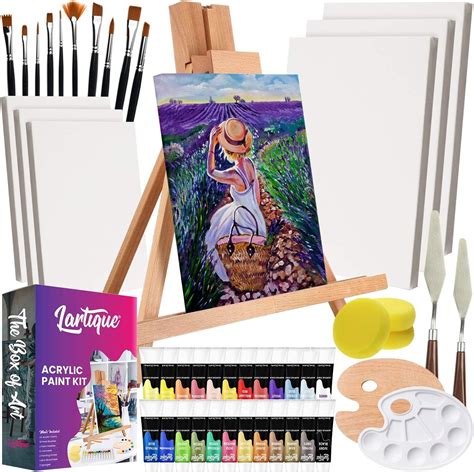 Lartique Professional Acrylic Paint Set 47 Piece Paint Set For Adults And Kids With Art