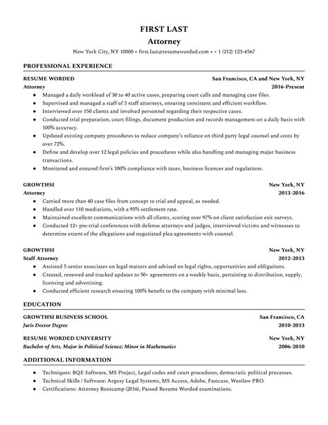 Law Resume Examples Templates
