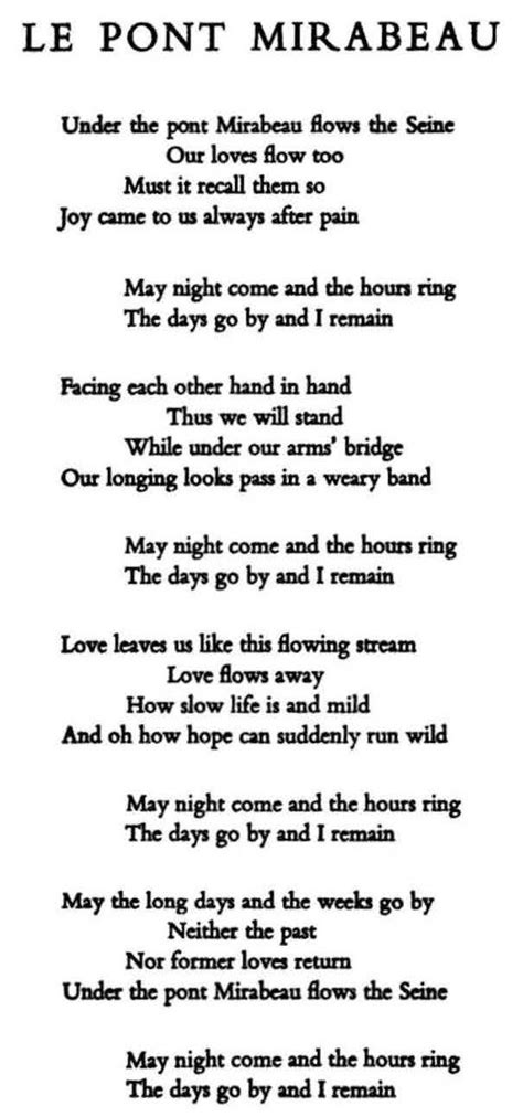 Le Pont Mirabeau D Apollinaire Pdf Litt Rature Europ Enne Po Sie