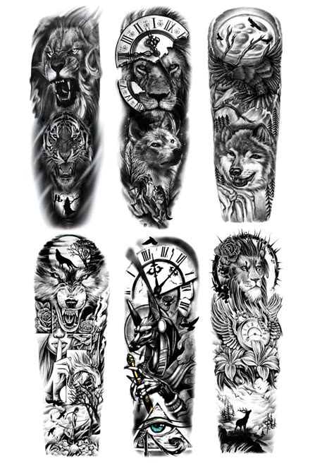 Leoars Temporary Animal Tattoo Full Arm Sleeve Italy Ubuy