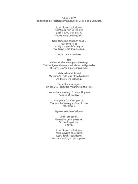 Les Miserables Lyrics Of Songs Les Mis Rables