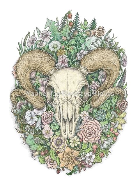 Life S Mystery Ram Skull Art Print For Sale By Eugeniahauss Redbubble