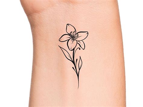 Lily Flower And Vine Temporary Tattoo Lily Flower And Vine Temporary Tattoo