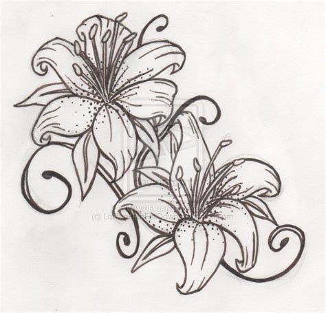 Lily Flowers Drawings Tiger Lily Tattoo Designs Tattoo Design Tiger Lily By Lguest On