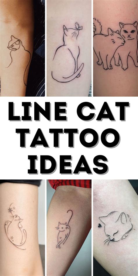 Line Cat Tattoo Ideas Elegant Minimalistic And Timeless Designs Cat Tattoo Cat Tattoo