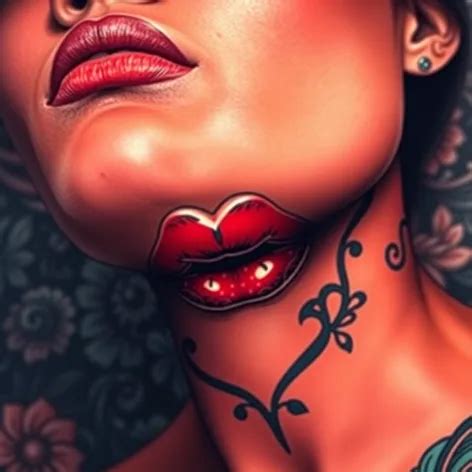 Lips On Neck Tattoo Image Free Ai Generator Makepix