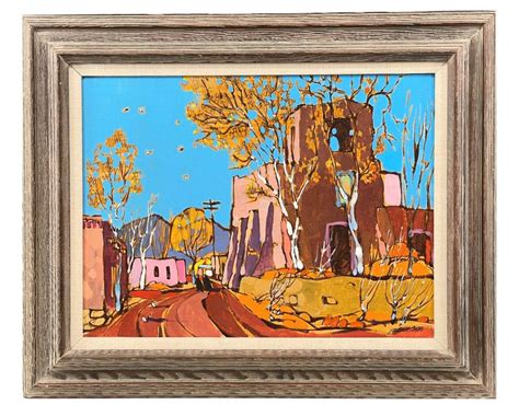 Lot Frederick Carter Amp Quot Streets Of Santa Fe 5 Amp Quot Oil On Canvas