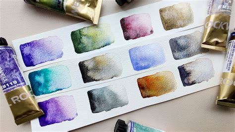 Magical Watercolors Rockwell Watercolor Swatches Granulating Watercolors Effects Youtube