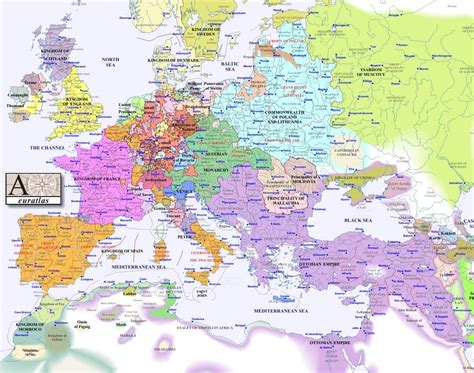 Europe Map Around 1600