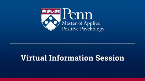 Master Of Applied Positive Psychology Virtual Information Session Penn Professional Staff Assembly