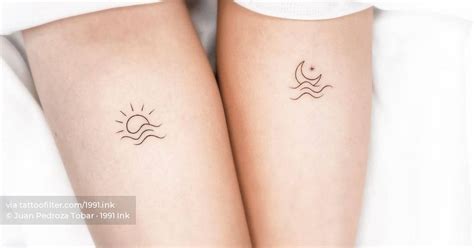 Matching Sun And Moon Tattoo For Couple Done In Fine Matching Sun And Moon Tattoo For Couple Done In Fine