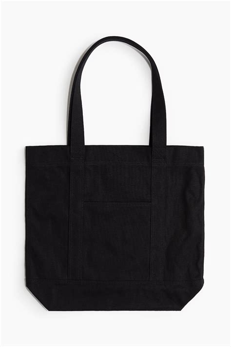 Men S Black Canvas Tote Bag H Amp M Ca