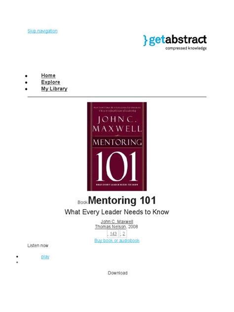 Mentoring 101 Essential Guide For Leaders Pdf Mentorship Behavioural Sciences Mentoring 101 Essential Guide For Leaders Pdf Mentorship Behavioural Sciences