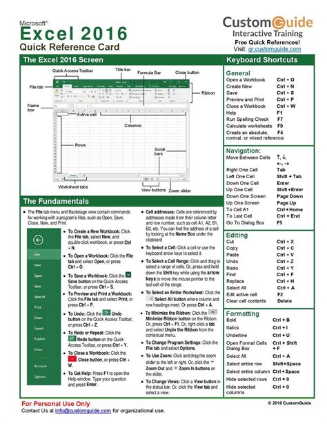Microsoft Excel 2016 Quick Reference Guide Free Customguide Tips And Tricks Guide Microsoft Excel 2016 Quick Reference Guide Free Customguide Tips And Tricks Guide