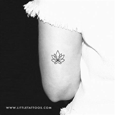 Minimalist Lotus Flower Temporary Tattoo Set Of 3 Temporary Little Tattoos