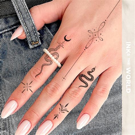 Minimalist Snake Temporary Tattoo Set Boho Finger Tattoos Etsy Israel