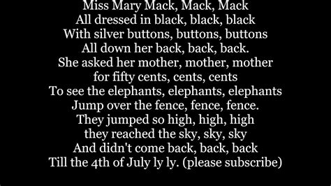 Miss Mary Mack Song And Lyrics From Kididdles