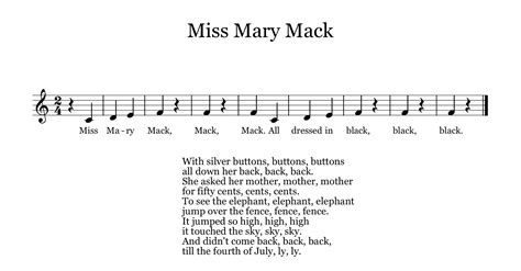Miss Mary Mack The Yellow Brick Road