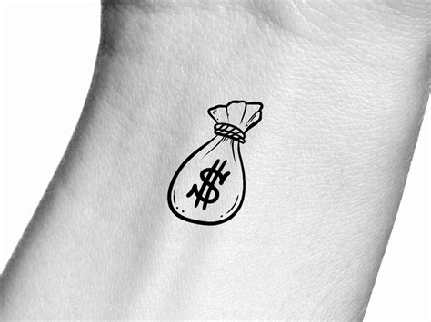 Money Bag Temporary Tattoo Etsy