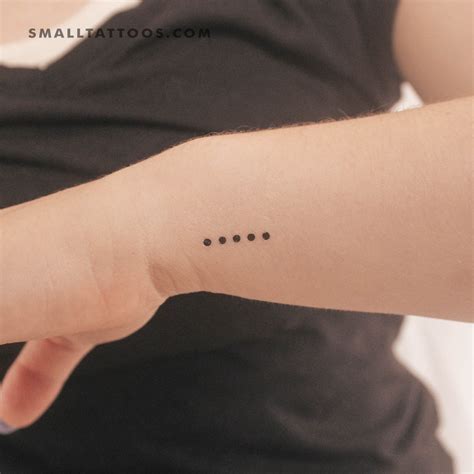 Morse Code 5 Temporary Tattoo Set Of 3 Small Tattoos