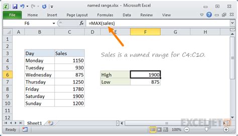 Ms Excel 2016 Add A Named Range