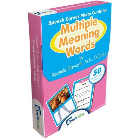 Multiple Meaning Words Speech Corner Photo Cards Speech Corner Multiple Meaning Words