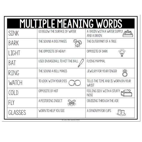 Multiple Meaning Words With Pictures I Twinkl Canada