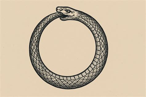 Mumuoriental Ouroboros A Snake Eating Its Own Tail Endless Cycles Renewal And Eternity With Brushstrokes