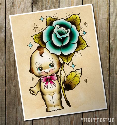 My Dear Kewpie Doll 11 X14 Traditional Tattoo Flash Print Highness My Dear Kewpie Doll 11 X14 Traditional Tattoo Flash Print Highness