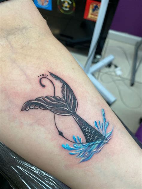 My Mermaid Tail Splashing Tattoo